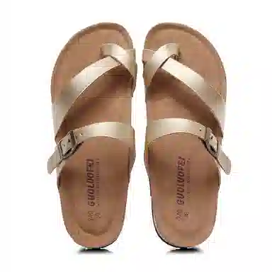 果洛菲 韩版时尚凉鞋百搭夹角外穿套趾学生 防滑人字拖鞋 男女同款