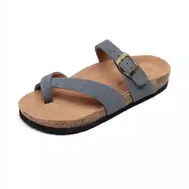 果洛菲 夏季套趾软木拖平底外穿防滑沙滩鞋夹角人字拖鞋 男女同款