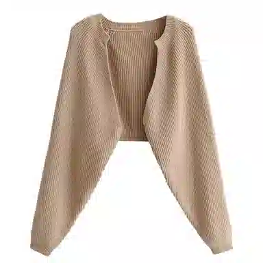 北极绒 韩版针织外搭开衫镂空坎肩罩衫外套长袖 披肩 女款