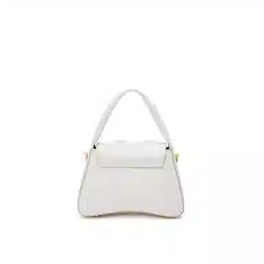 古伊西 喜上梅梢新中式复古褶皱包 中国风刺绣工艺 牛皮 旗袍手拎斜挎包 小号 女款 芡实白