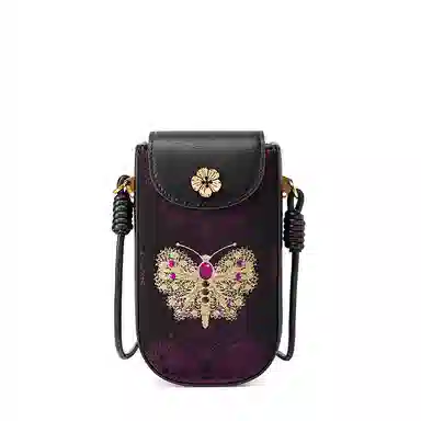 良锦记 桑蚕丝手机包女款新中式国风优雅气质多色