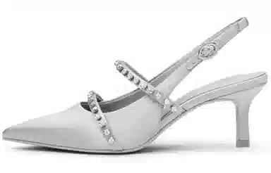 CHARLES&KEITH Textured Rhinestone Sandals 6.3cm