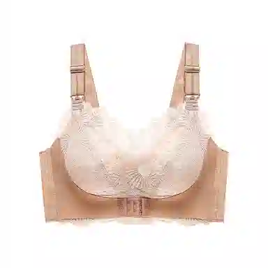 莫代尔 无痕透气亲肤哺乳内衣大胸显小薄款收副乳防下垂聚拢产后喂奶专用大码孕妇文胸 女款