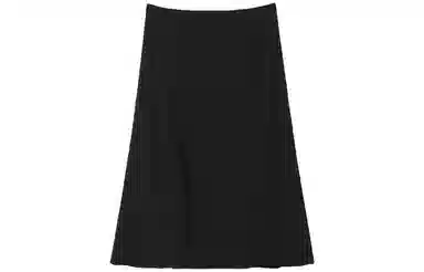 恒源祥 纯色高腰简约百搭休闲长裙 女款 黑色