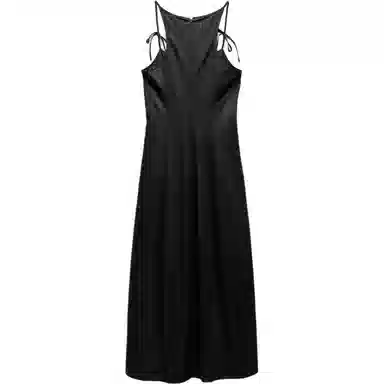 ZARA Bow Strap Dress Black