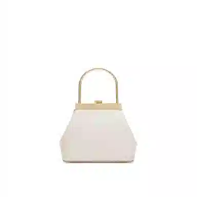 古伊西 繁花似锦新中式公主包 中国风刺绣工艺 牛皮 旗袍汉服口金手提包 小号 女款 米白