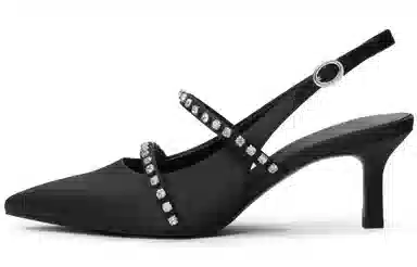 CHARLES&KEITH Textured Rhinestone Sandals 6.3cm