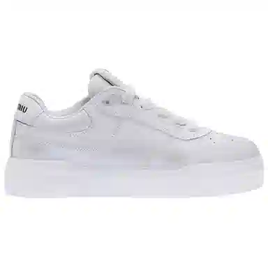 Miu Miu Leather Low-Top Sneakers White
