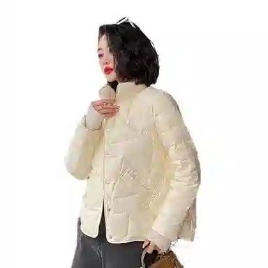 鸭鸭 通勤立领纯色短款长袖羽绒服 女款