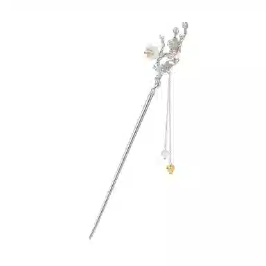 秦福炫 十二花神玉髓古风高级感小众新中式流苏 古风气质  银色 发簪 女款