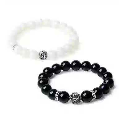 新中式小众气质招财转运六字真言文玩好运贺礼 白玉菩提 时尚手串手饰 男女同款情侣款