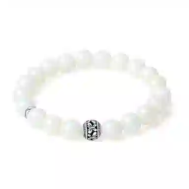 新中式小众气质招财转运六字真言文玩好运贺礼 白玉菩提 时尚手串手饰 男女同款情侣款