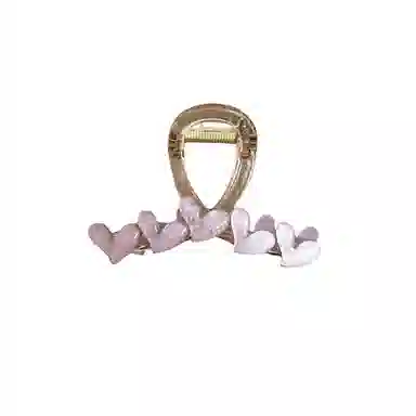 水中玉 韩国简约爱心抓夹大号发卡气质后脑勺鲨鱼夹子 发夹 女款