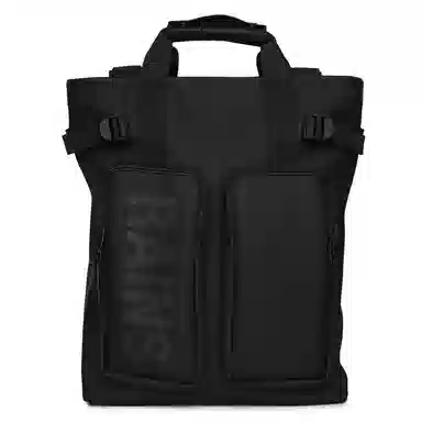 Rains Waterproof Tote 15 Inch Black/Green