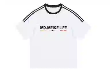MEIKE Striped Letter Print Tee