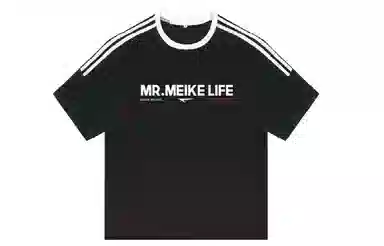 MEIKE Striped Letter Print Tee