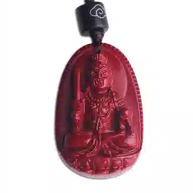 妍韵珠宝 十二生肖本命佛 平安好运吉祥护身符 再造辰砂朱砂 玉石吊坠 男女同款情侣款