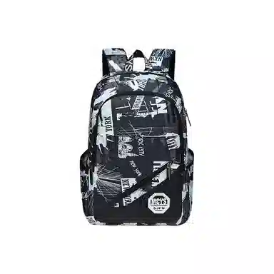 木村耀司 休闲百搭大容量通勤潮流多功能旅游 牛津纺 双肩包书包旅行包电脑包背包 常规 男女同款情侣款 涂鸦/机器人