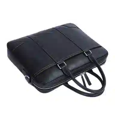 NOMK Business Leather Briefcase Large Black