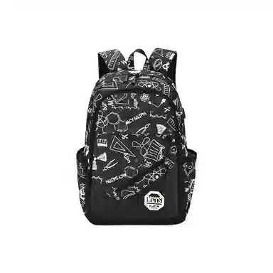 木村耀司 休闲百搭大容量通勤潮流多功能旅游 牛津纺 双肩包书包旅行包电脑包背包 常规 男女同款情侣款 涂鸦/机器人