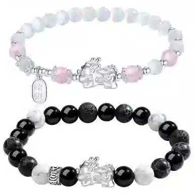 金杰福 貔貅 招财 吞金兽 国潮 新中式 福牌 转运珠 猫眼石 手链 男女同款情侣款