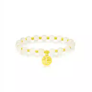 吉图金 转运珠福牌 福气满满国风复古设计 精致气质温婉 足金 一口价 黄金手串 女款