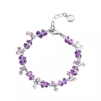 石头记 魅力放送 小众设计 不规则碎石 合成紫晶 手链 女款