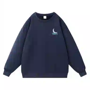 绘承 无性别主义简约纯色基础款宽松圆领落肩款套头休闲卫衣 男女同款