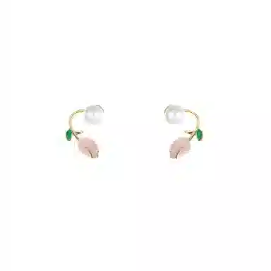 超仙设计郁金香珍珠耳环简约小众耳钉女潮高级设计感气质耳饰批发