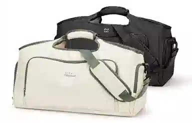 轻骑者 潮流大容量运动健身游泳便携旅游外出露营内置干湿分离独立鞋仓 织物 旅行包斜挎包健身包 大号 男女同款情侣款 米白