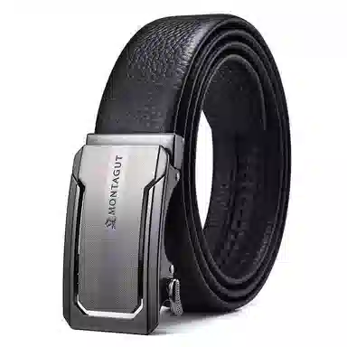 梦特娇 自动扣腰带 品牌正品商务青年裤带 头层牛皮 皮带 男款