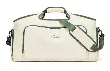 轻骑者 潮流大容量运动健身游泳便携旅游外出露营内置干湿分离独立鞋仓 织物 旅行包斜挎包健身包 大号 男女同款情侣款 米白