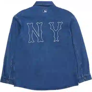 MLB Denim Coopers Mega Logo New York Yankees Denim Shirts Logo