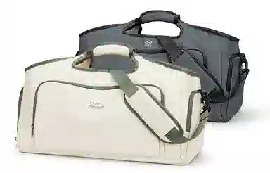 轻骑者 潮流大容量运动健身游泳便携旅游外出露营内置干湿分离独立鞋仓 织物 旅行包斜挎包健身包 大号 男女同款情侣款 米白