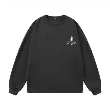 三体 美式复古基础款圆领套头宽松时尚百搭潮牌纯色简约个性重磅休闲长袖卫衣 男女同款