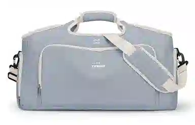 轻骑者 潮流大容量运动健身游泳便携旅游外出露营内置干湿分离独立鞋仓 织物 旅行包斜挎包健身包 大号 男女同款情侣款 米白