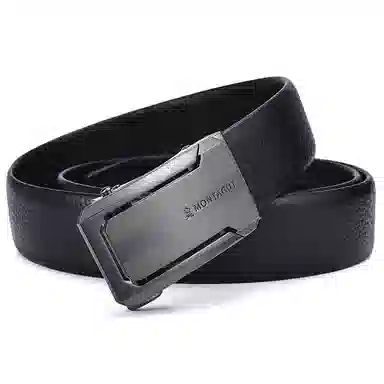 梦特娇 自动扣腰带 品牌正品商务青年裤带 头层牛皮 皮带 男款