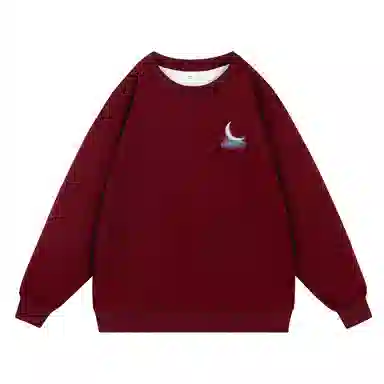 绘承 无性别主义简约纯色基础款宽松圆领落肩款套头休闲卫衣 男女同款