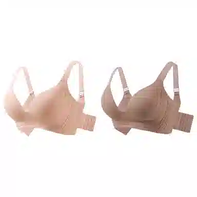 莫代尔 轻薄无痕无钢圈聚拢软承托显瘦柔软舒适无痕透气高侧收耐穿文胸 女款 组合装