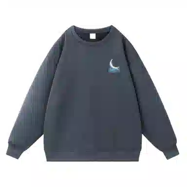 绘承 无性别主义简约纯色基础款宽松圆领落肩款套头休闲卫衣 男女同款