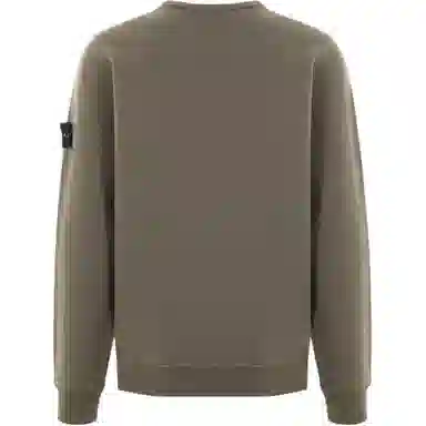 Stone Island Logo Badge Crewneck Sweatshirt Brown