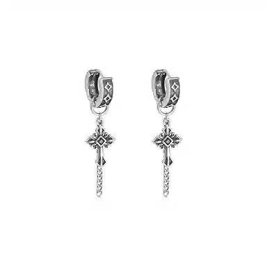 饰伴 复古圣光新中式通勤复古轻奢细腻温婉气质优雅十字架精致 合金 耳环 女款