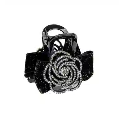 卡铂雅 黑色绒布休闲时尚潮流设计港风气质复古极简高级感 发夹 女款