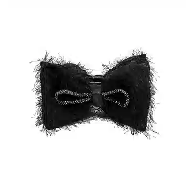 卡铂雅 黑色毛绒休闲时尚潮流设计港风气质复古极简高级感 发夹 女款