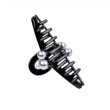 卡铂雅 黑色珍珠休闲时尚潮流设计港风气质复古极简高级感发夹 发饰 女款