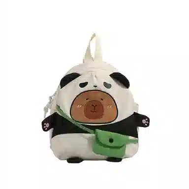 帕克熊 时尚可爱拉链开合 尼龙 双肩包 女款 绿色/卡其色