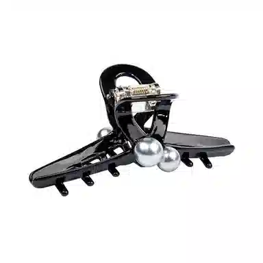 卡铂雅 黑色珍珠休闲时尚潮流设计港风气质复古极简高级感发夹 发饰 女款