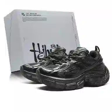 黑魂 时尚厚底舒适简约 防滑耐磨透气增高 低帮 老爹鞋 男女同款