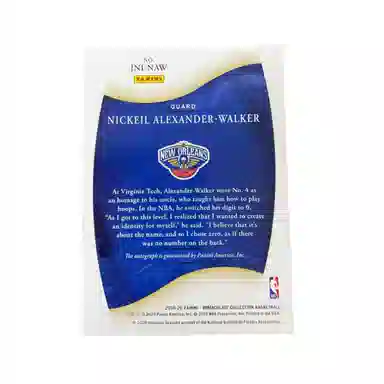 PANINI 19-20 immaculate RC 5475