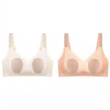 莫代尔 超薄款兔耳朵大胸显小胸无痕聚拢收副乳防下垂上托文胸 女款 组合装